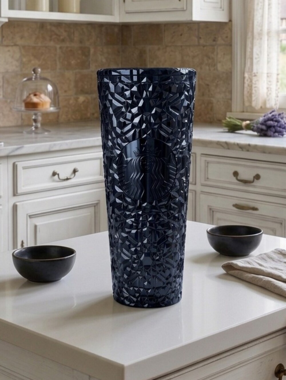 STARBUCKS- Limited Edition Holiday Midnight Blue Crystallized Gem Tumbler